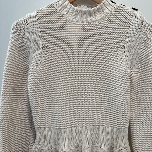 Rebecca Taylor Women's La Vie Pullover Cream Peplum Knit Sweater Size XS - Picture 8 of 8